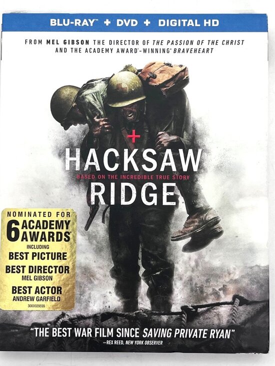 Hacksaw Ridge Blu-Ray DVD Digital HD Combo Pack WWII History Andrew Garfield NEW - Picture 1 of 9